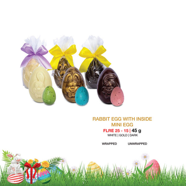 Fabe La Royale Chocolatier-RABBIT EGG WITH INSIDE  MINI EGG
