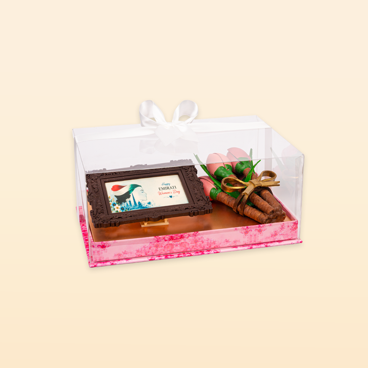 Fabe La Royale- Emirati Women’s Day Luxury Chocolate Gift Box with Clear Display Lid - Image 2