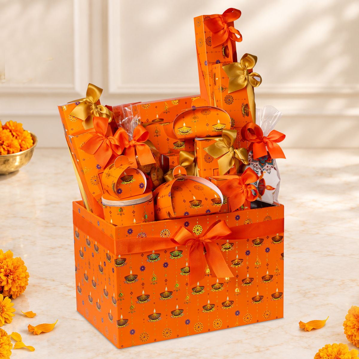 Luxury Diwali chocolate gift box with assorted premium chocolates