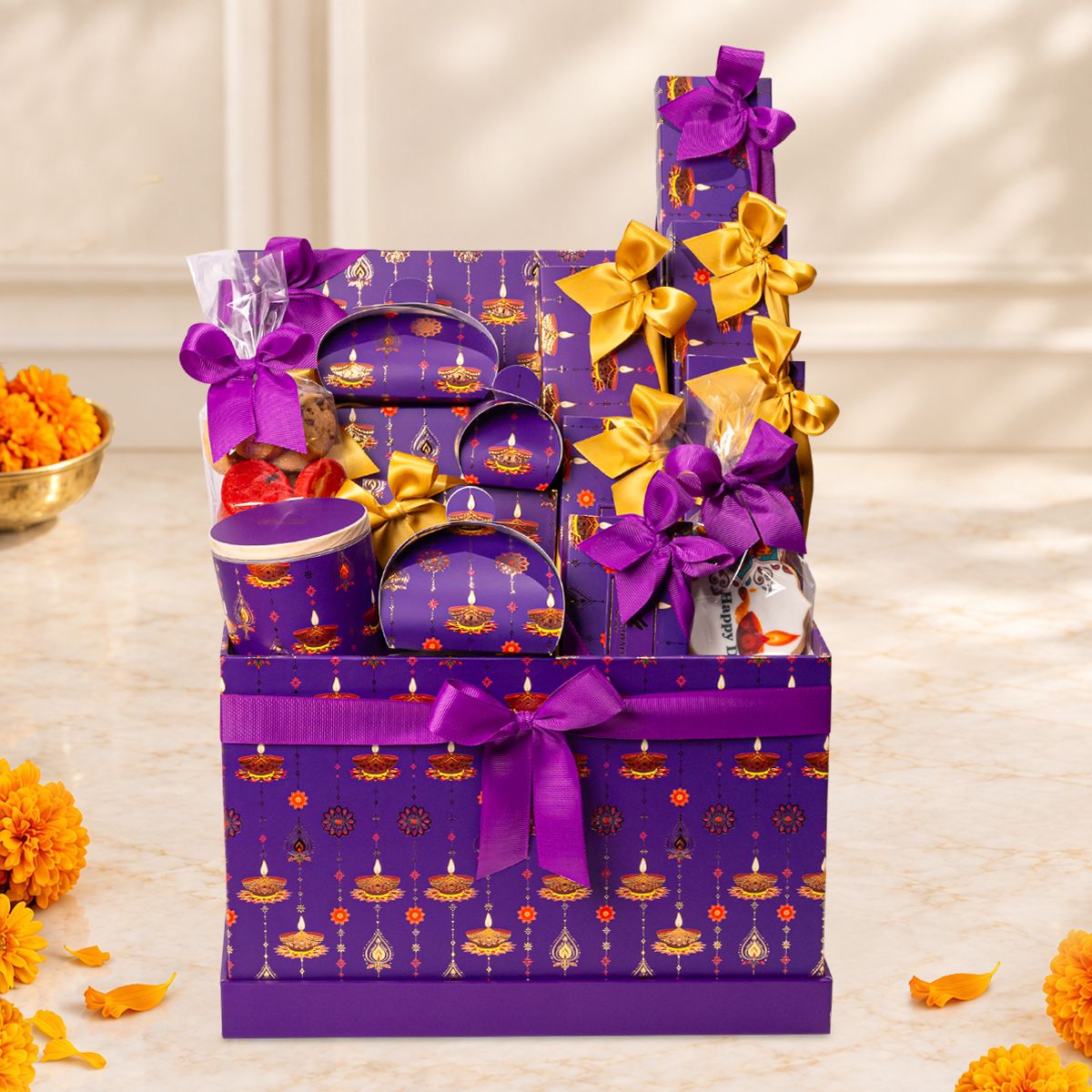 Luxury Diwali chocolate gift box with assorted premium chocolates